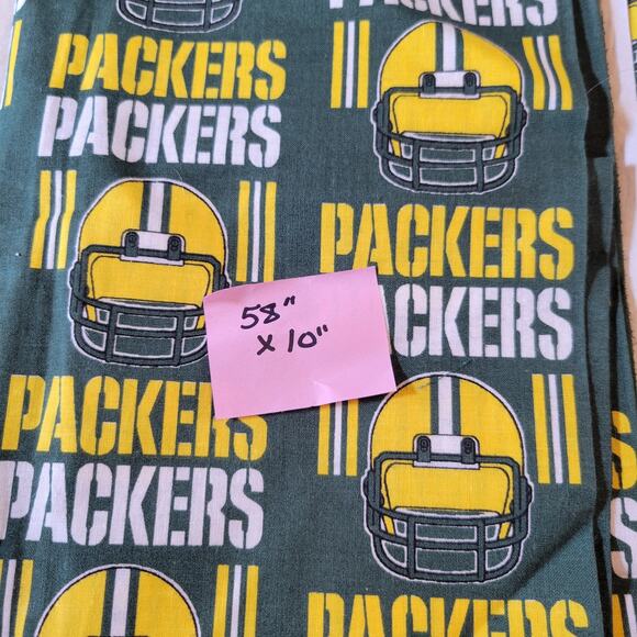 Green Bay Packers Fabric 3 Piece NFL Licensed 1994 Cotton 2yd + Remnants Vintage - Picture 14 of 16
